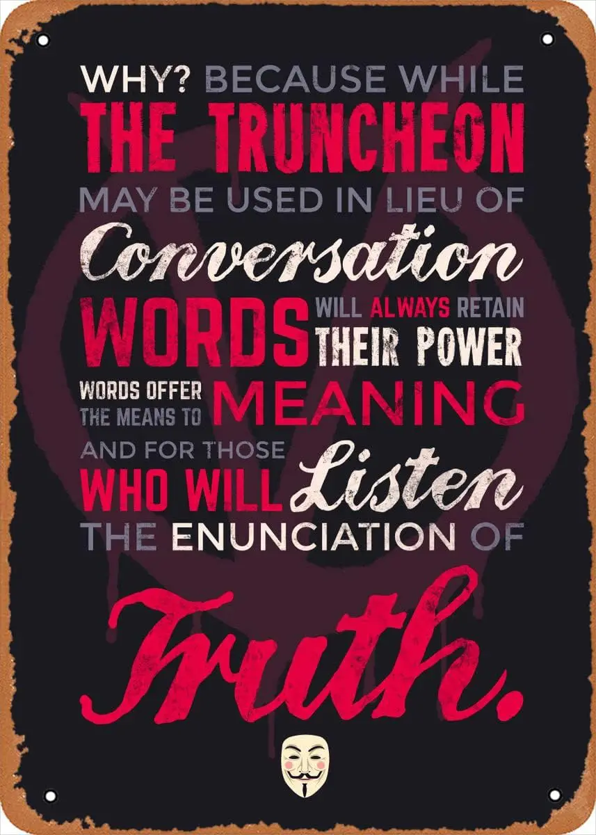 Ysirseu Vintage V for Vendetta Movie Quote Geekydog 8