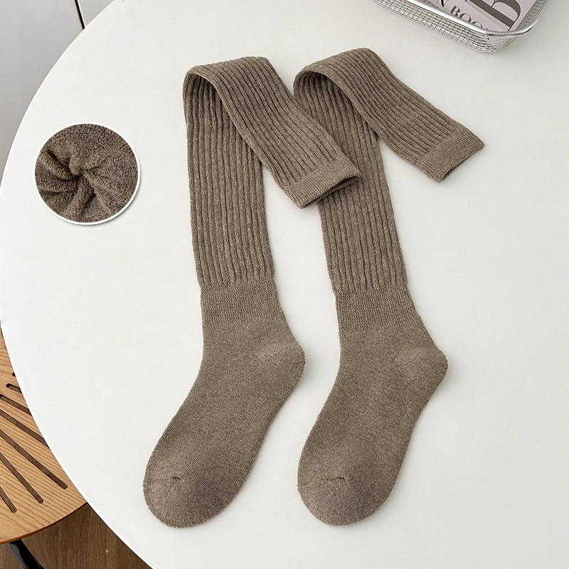 1/3/4 Paar warme, knielange Damensocken für den Winter, mit plissiertem, gestapeltem Design, knielange, lange Damensocken, dicke, warme, lange Socken, verdickte Socken, Socken, die über das Knie reichen, lockere Socken, warme Socken für Herbst und Winter, ideal für zu Hause. – Detail 6