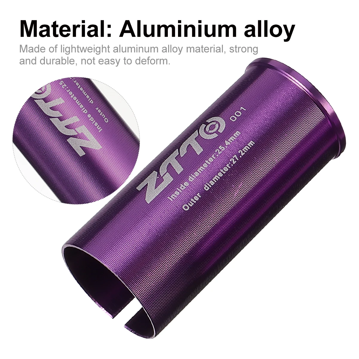 

2 Pcs Seatpost Tube Adapter 25.4mm to 27.2mm Aluminum Alloy Bike Seatpost Reducer Shim Roadbike Accessories Replacement