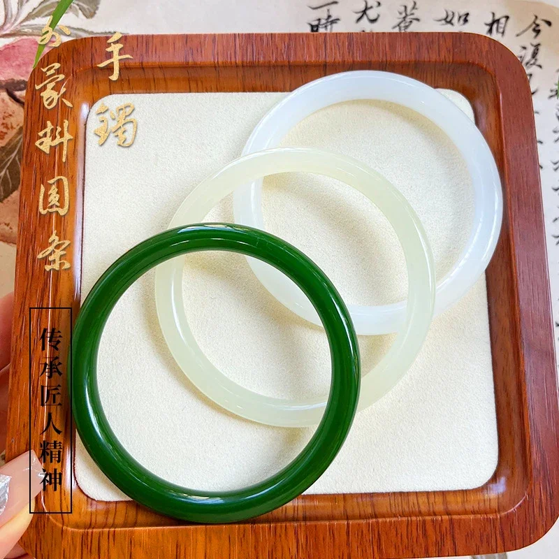 White Jade Round Strip Clear Water Beauty Bangle Ladies White Jade Maiden Tinker Bangle  jade bracelet  bangle bracelet