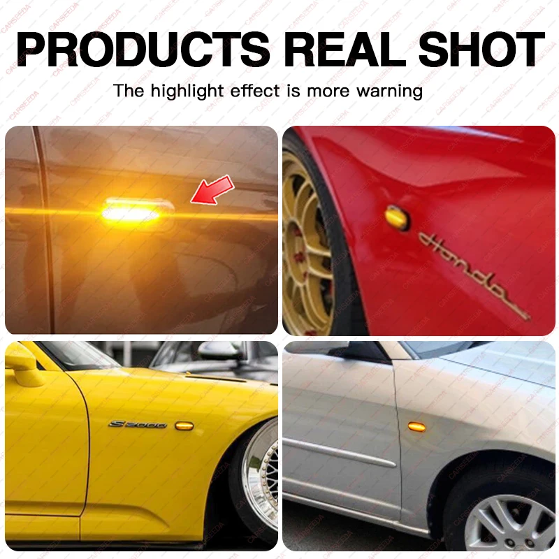 LED ديناميكية متتابعة أضواء العلامات الجانبية مصباح لهوندا سيفيك CRX صالح هاتشباك مقدمة كوبيه S2000 للتحويل أكورد سيدان #6