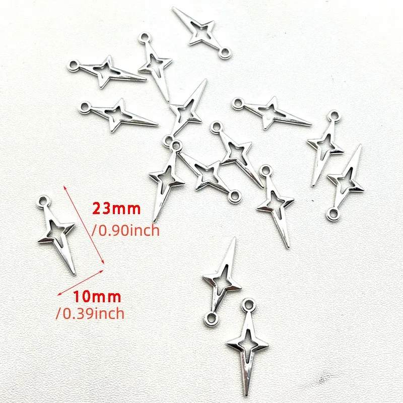 20/40PCS Retro cross star star star alloy jewelry accessories DIY earrings necklace pendant image 5