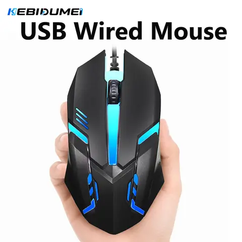 KEBIDUMEI USB Wired Gaming Mouse RGB Backlit Classic Wired Mouse Ergonomic E-Sports Mice Computer Accessories For Home Office