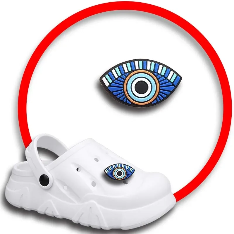 Blue Eyes Shoe Charms for Crocs Sandals Women Clogs Pins Shoe Decorations Accessory Men Badges Boys Girls Kids Shoes Accessories