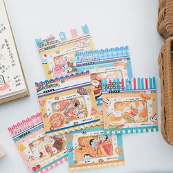 Cute Japanese Food Dish Stickers for Scrapbooking Diary Junk Journal Deco Craft Supplies DIY Stationery Mini Cutting Stickers
