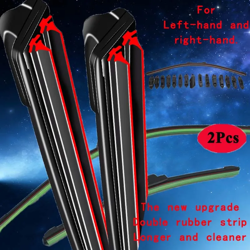 For Chevrolet Impala Limited Sedan Saloon 2005 2006 2007 2010 2012 2015 2016 209 2020 2022 Double Rubber Car Window Wiper Blades