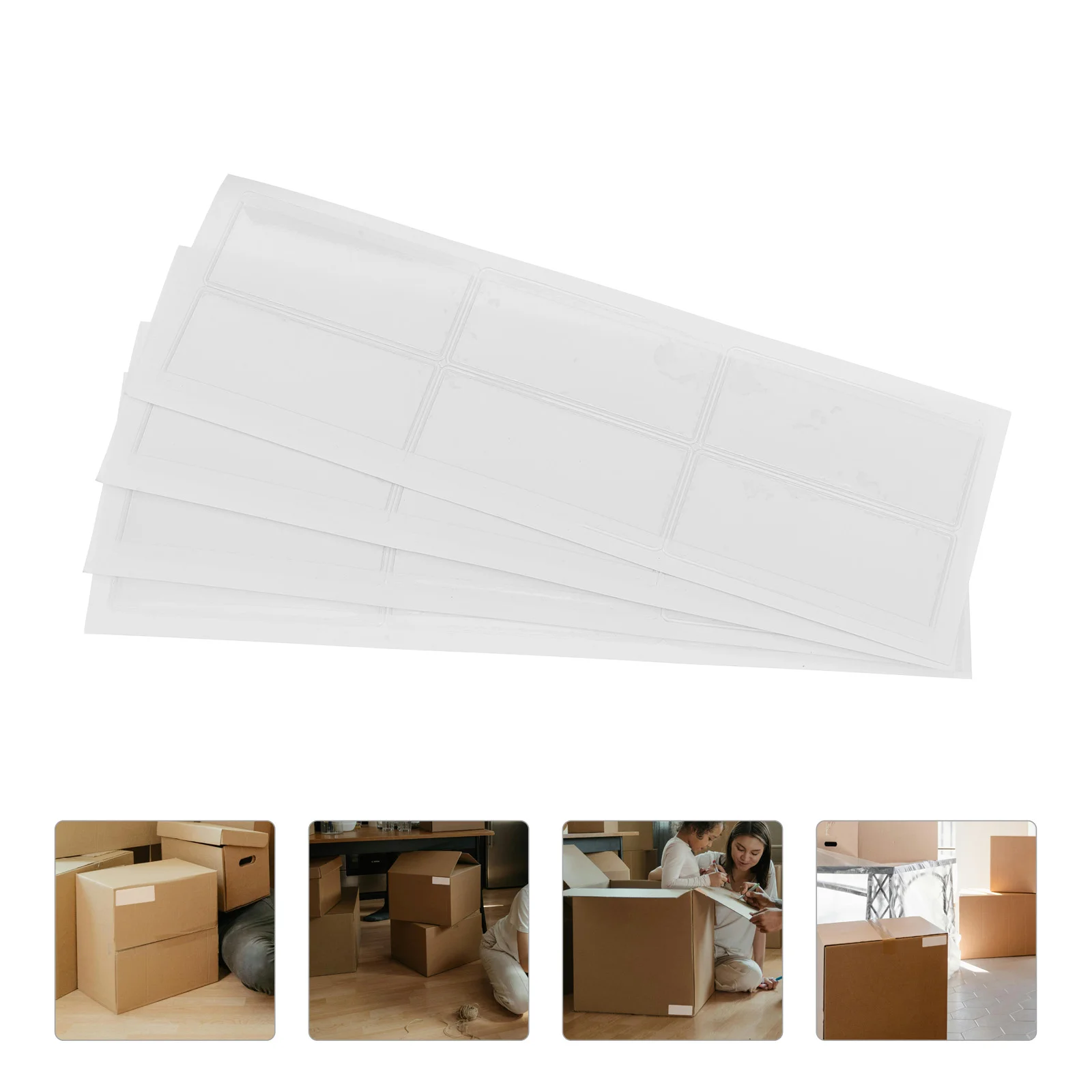 

24 Pcs Label Holder Bag Waterproof Clear Adhesive Storage Bin Tags File Cabinet Shelf Holders Selfadhesive Index Card Pockets