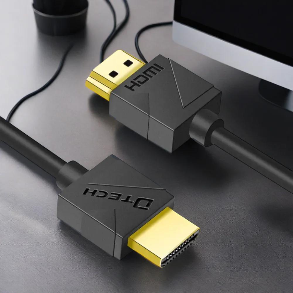3 uds DTECH 1M Audio Video OD 4,5mm Ultra delgado HDMI macho a macho 2,0 versión-Cable HDMI