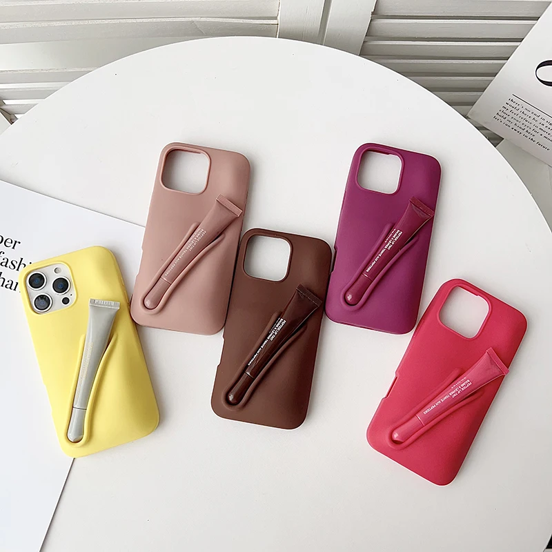 حافظة لهاتف آيفون 17 إير 16 15 14 13 12 11 برو ماكس بلس غطاء حامل من السيليكون لا مع أحمر الشفاه #2