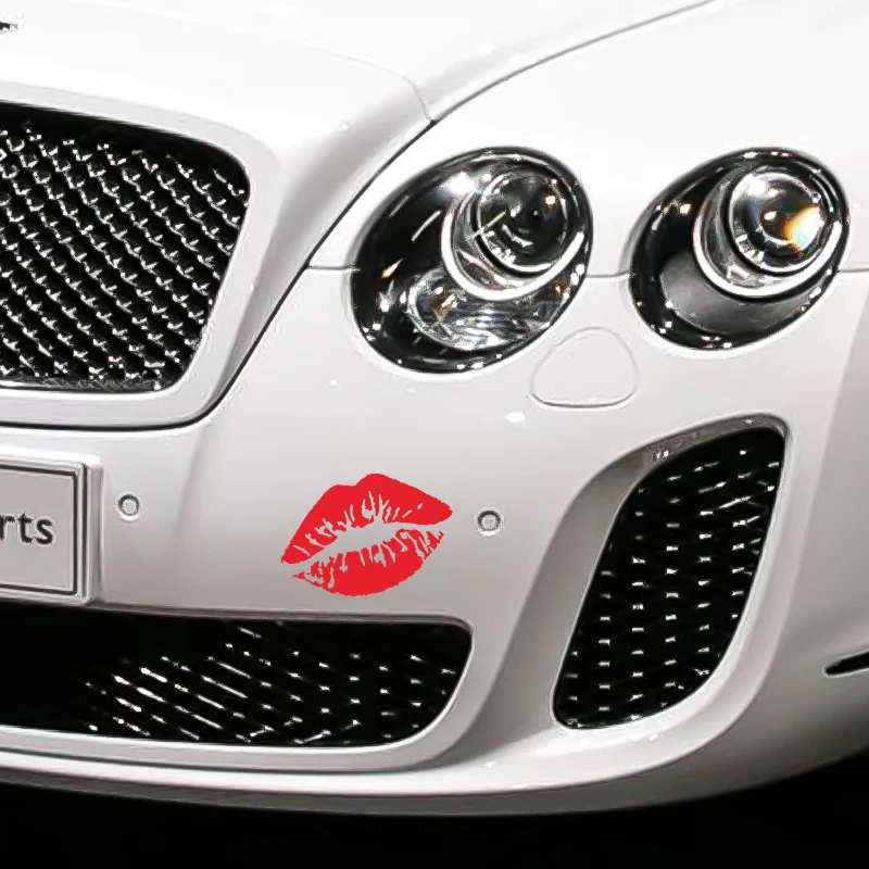 G091 10X7.5CM Car Sticker Kiss Lips Car Motorcycle Decoration Reflection Waterproof Car Shape Custom Sticker Car Accessories