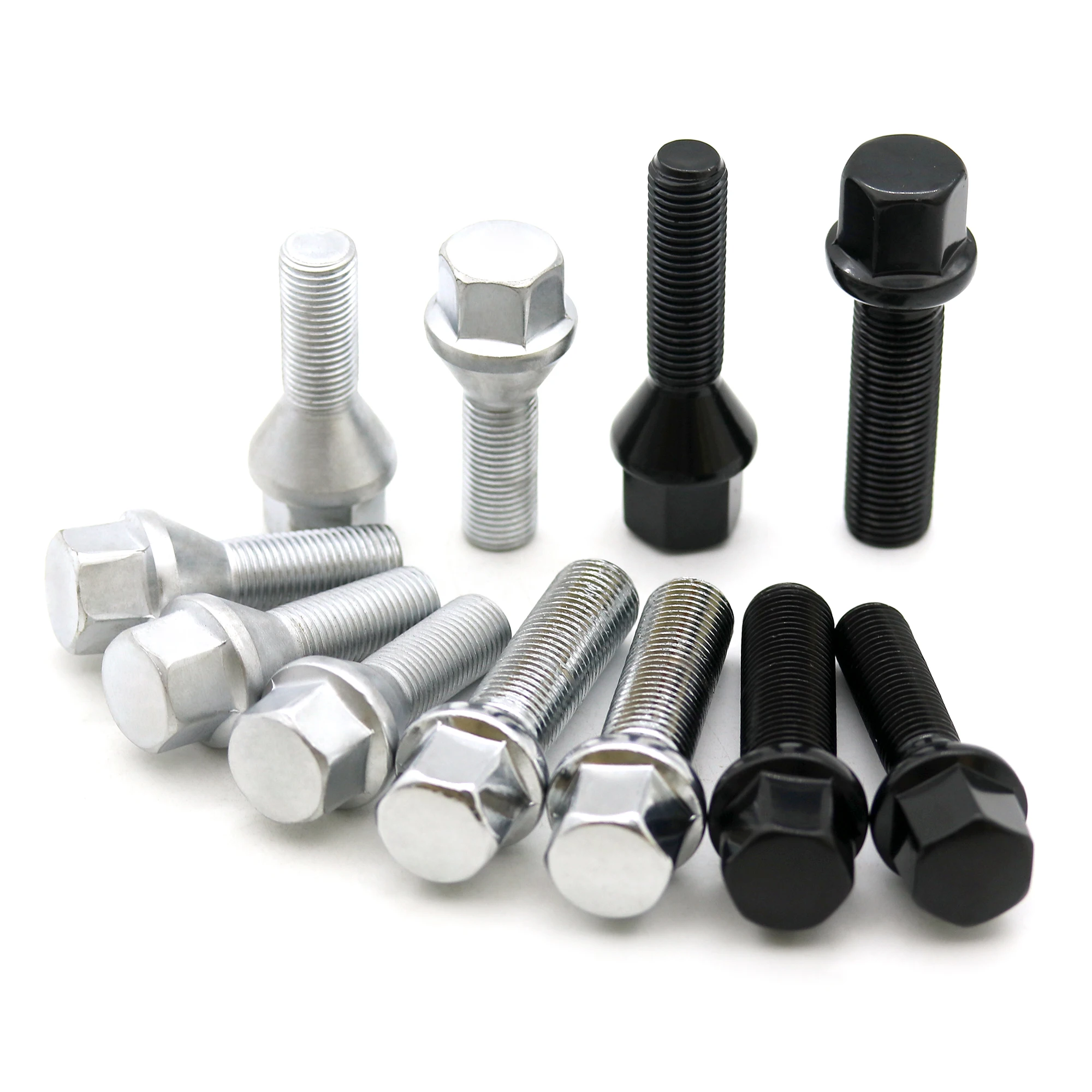 10pcs Wheel bolts Steel  of various lengths for BMW Volkswagen Audi Mercedes Porsche M12x1.5 14x1.5 14x1.25 12x1.25