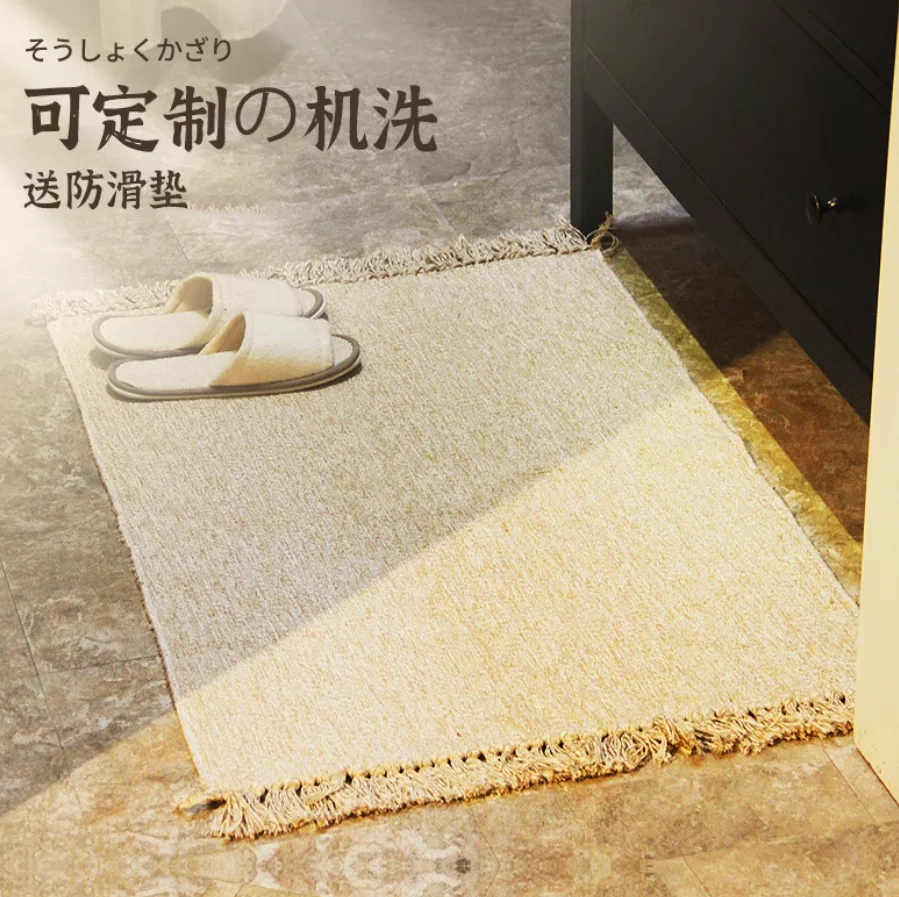Modern Woven Kilim Cotton Linen Carpets for Living Room Home Bedroom Rug Sofa Coffee Table Bedside Mat Carpet with Tassel Tapis