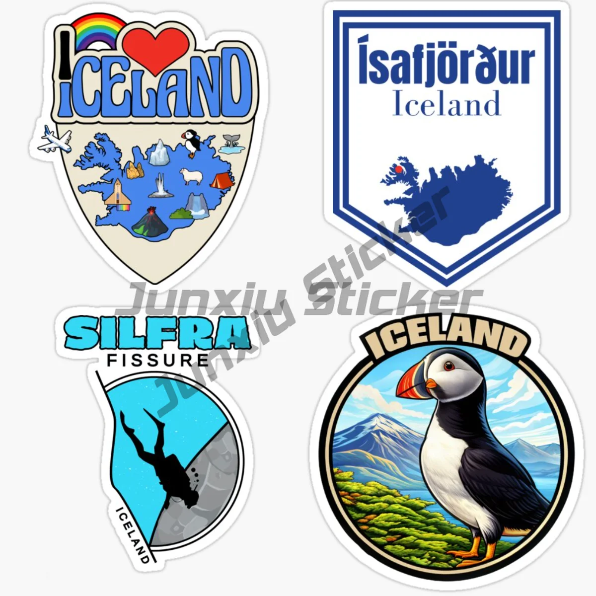 ICELAND Íslands Puffin Travel Aurora Scenic Souvenirs Car Sticker Cool Style Car Use Waterproof Vinyl Self-adhesive Decals