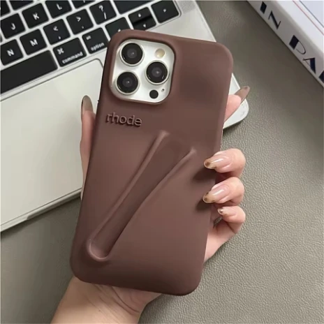 DIY Rhode lápiz labial silicona tostada funda para iPhone 13 16 15 Pro Max 12 11 14 Plus Espresso brillo de labios soporte Ins cubierta de teléfono caliente
