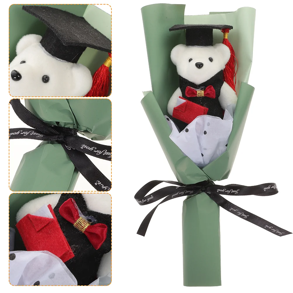 

2 Pcs Bouquet of Bears Graduation Gifts Ornament Graduates Accessories for Grads Wedding