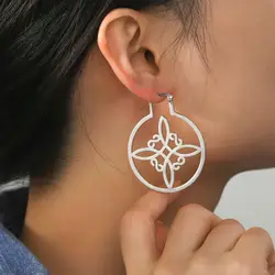 LIKGREAT Witch Knot Earring Women Earrings Stainless Steel Celtics Knot Hoop Earrings Witchcraft Protection Amulet Jewelry Gift