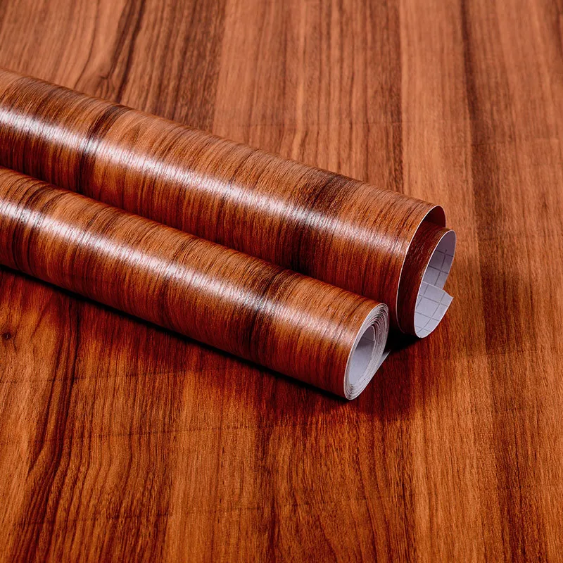 PVC Waterproof Self Adhesive Wallpaper Roll Furniture Cabinets Vinyl Decorative Film Wood Grain Stickers For Diy Home Decor image 3