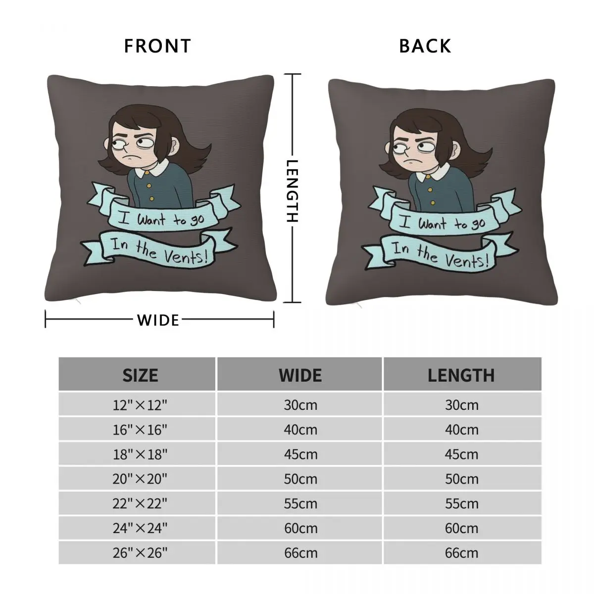 Abaddon I Want To Go In The Vents Pillowcase Polyester Linen Velvet Creative Zip Decor Bed Cushion Cover