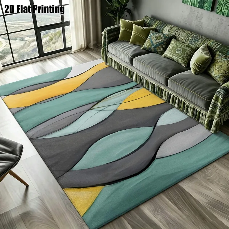 Boho Color Block Abstract Printed Carpet Large Floor Rug for Living Room Studio Condo Indoor Home Decor Christmas New Year