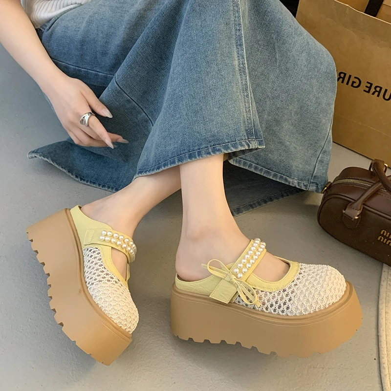 Damesschoenen Damespantoffels Outdoor Cover Toe Platform Slides 2025, Damesschoenen Cover Toe Damespantoffels Outdoor Platform