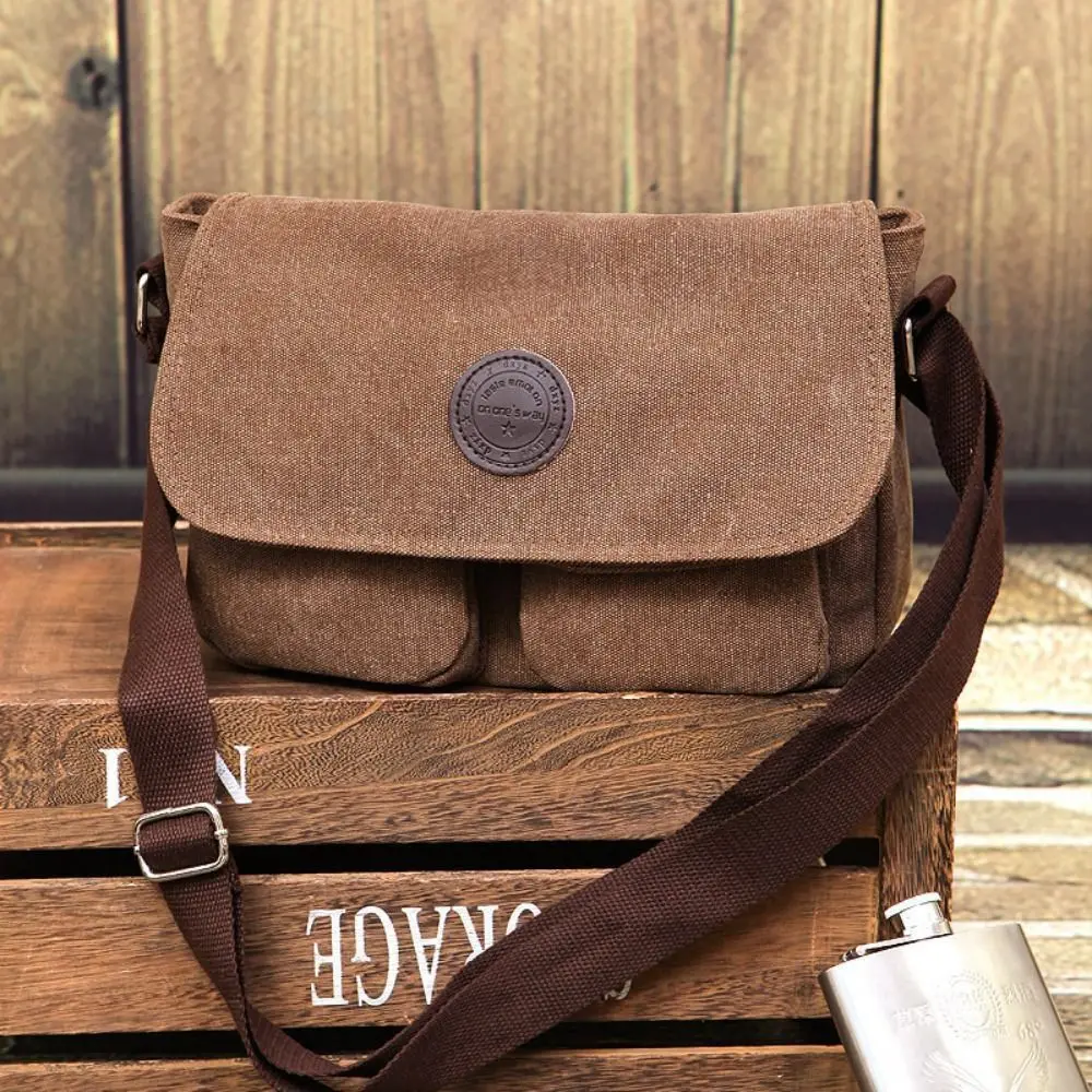 Travel Men Crossbody Bags Fashion Large Capacity Canvas Messenger Bags Casual Waterproof Shoulder Bag