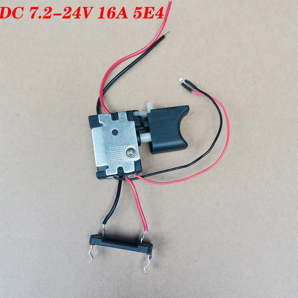 مفتاح الزناد لبطارية الليثيوم DC 7.2 V-24V 16A يستخدم للتحكم في سرعة الحفر مع مفتاح الزناد للتحكم في سرعة الضوء LED