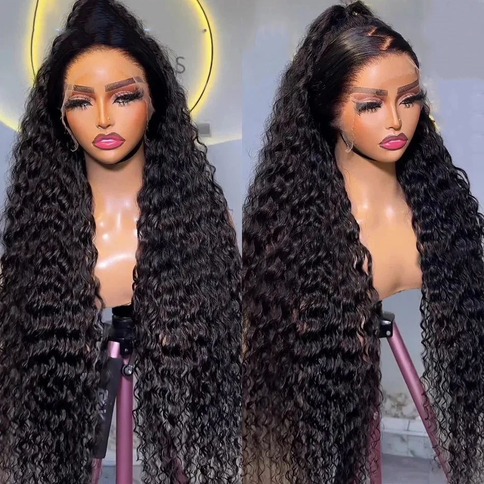 Ketebalan 200% 13x6 wig renda gelombang dalam rambut manusia 13x4 Hd wig renda Frontal telah ditanami untuk wanita