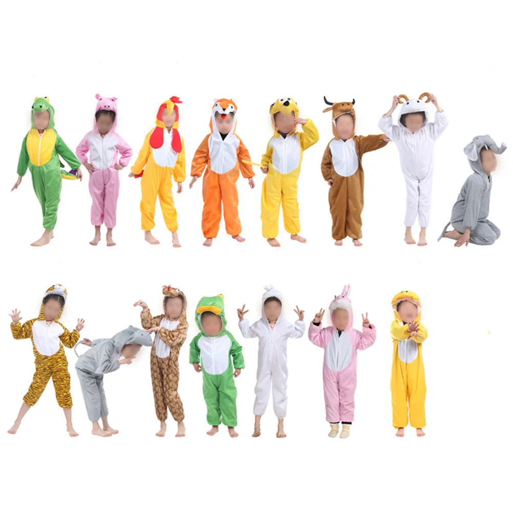 Children Elephant Costume Animal Game Suit For Kids Halloween Cosplay Performance 90-105Cm Loose Comfortable Easy