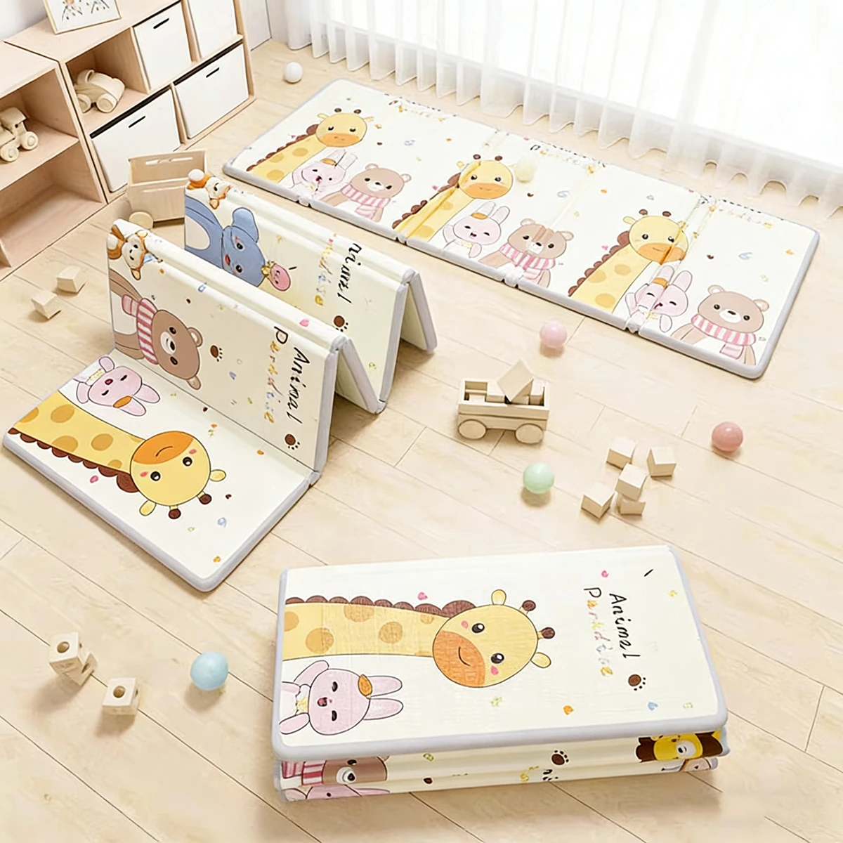 

New Baby Folding Crawling Activity Mat Kids Cartoon Waterproof Crawling Game Carpet Double-sided Children's Carpet Soft Foam Pad