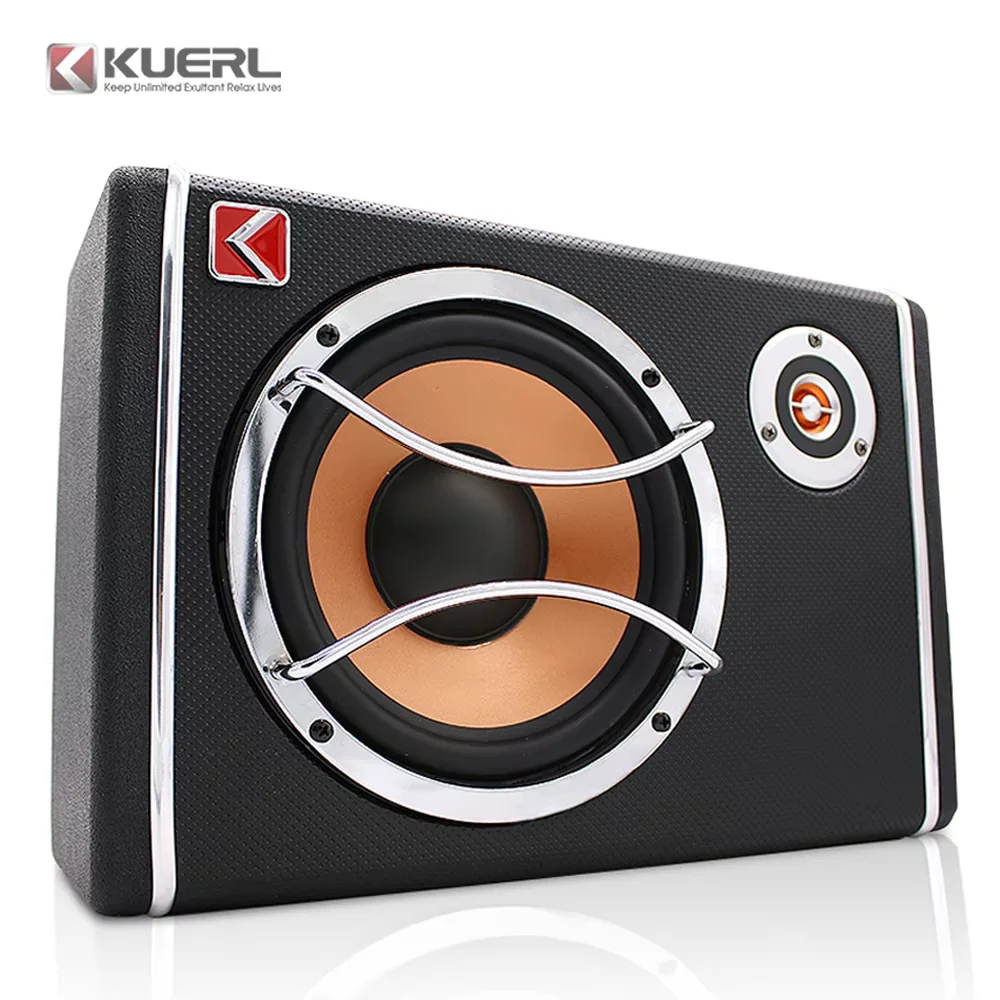 Wholesale 8 Inch Rectangle Slim Car Audio Subwoofer Portable 12V Car Woofer Box Subwoofer