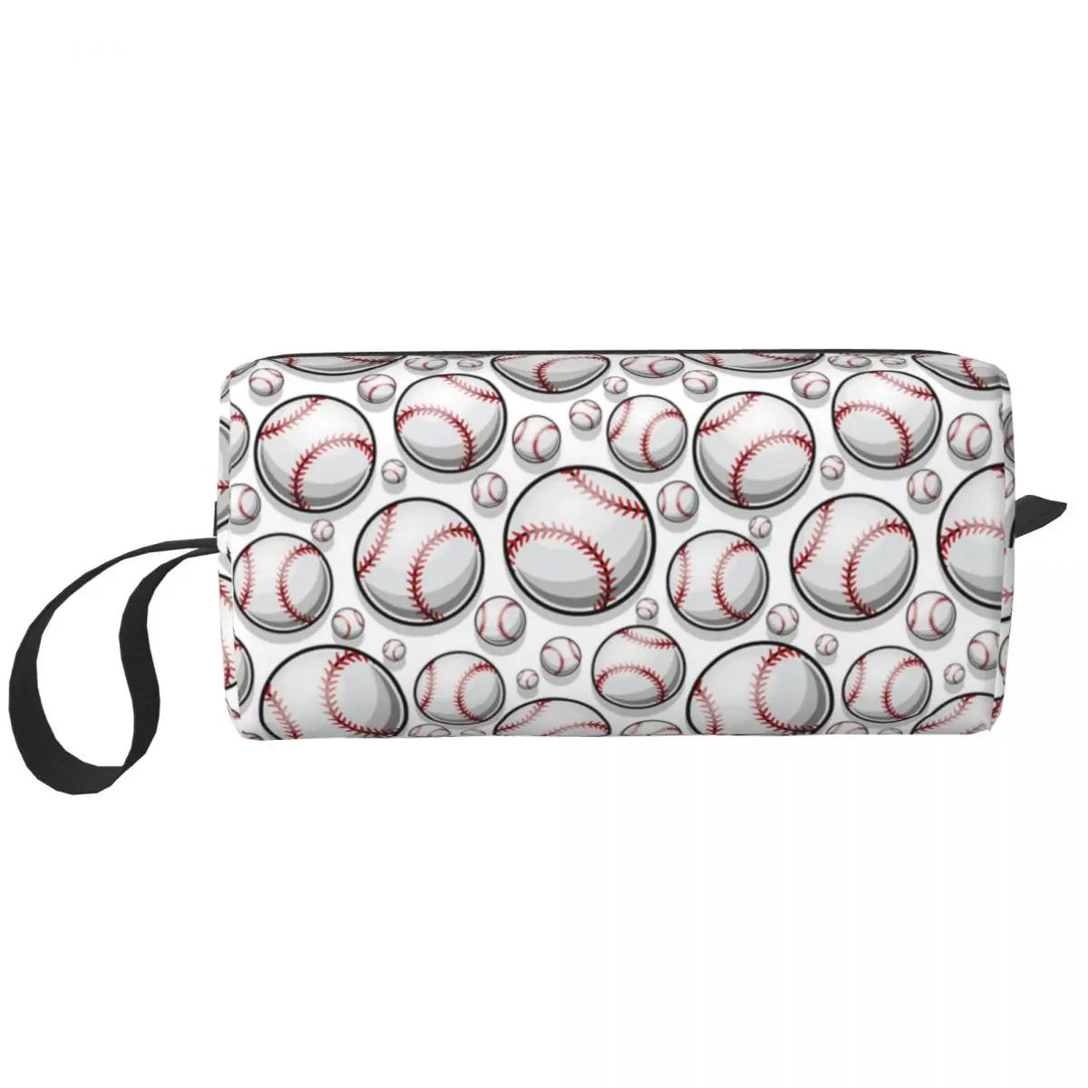 Custom Baseball Softball Ball Pattern Travel Cosmetic Bag Women Makeup Toiletry Organizer Lady Beauty Storage Dopp Kit