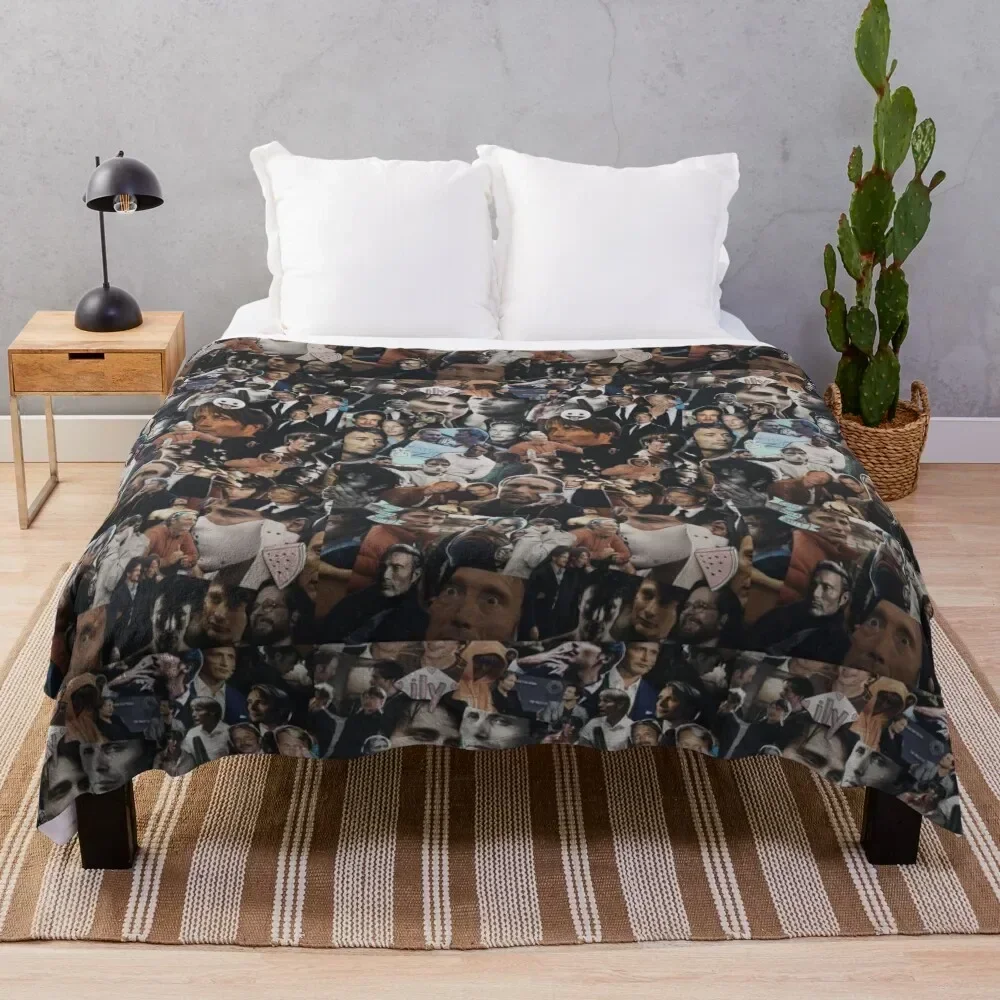 

Mads Mikkelsen Collage Throw Blanket For Decorative Sofa Sofa Quilt Plush Plaid on the sofa Blankets