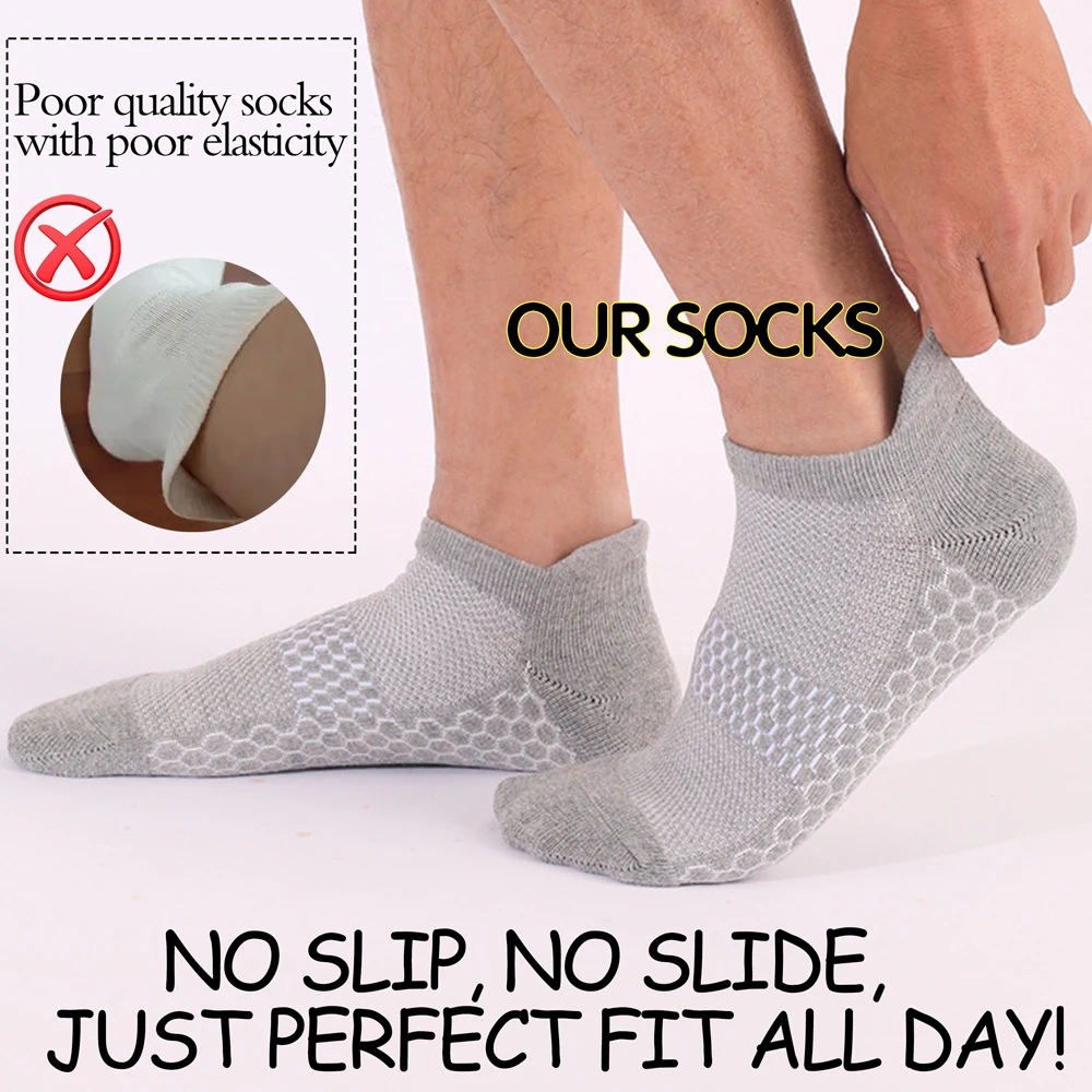 6 paires de chaussettes de gymnastique antidérapantes pour hommes, Ventilation en nid d'abeille, semelle épaisse, technologie à séchage rapide, pour course à pied, entraînement, cheville