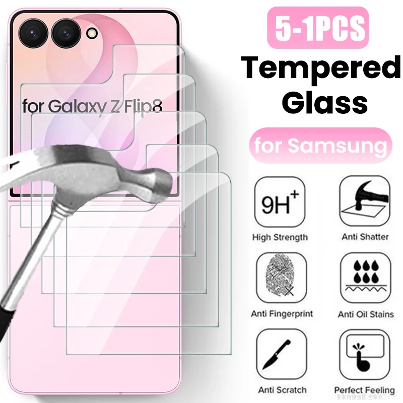 for Samsung Galaxy Z Flip 8 5G 5-1Pcs 9H Clear Tempered Glass Sansung Samsang Flip8 ZFlip8 2026 Outer Screen Protector Back Film