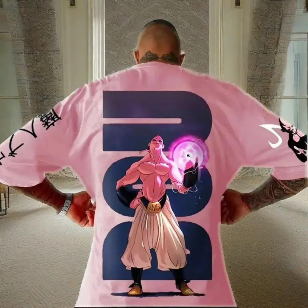 

2025 Japanese Anime Dragon Ball Print T-shirt Men's Retro T-shirt Short-sleeved Cotton Top T-shirt Harajuku Hip-hop Street Wear