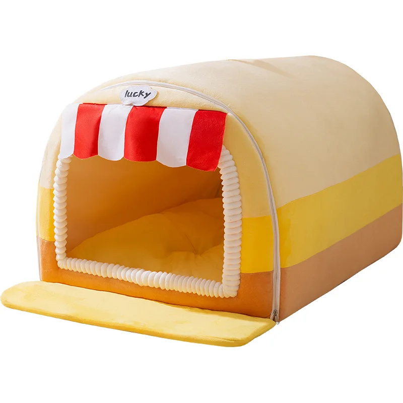 

Semi Enclosed Pet Nest Comfortable Sofa Cushion Waterproof Dog Bed Pet Indoor House Cat Nest