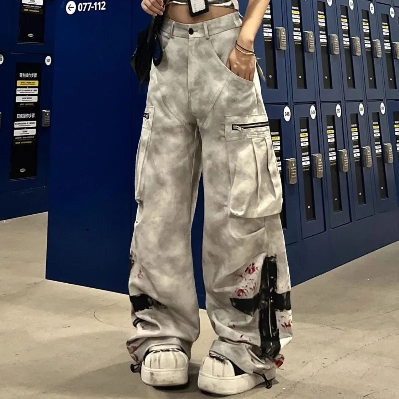 

Женские джинсы Olivegirl: широкие, свободные, с множеством карманов, в стиле ретро, больших размеров, для работы и повседневной носки