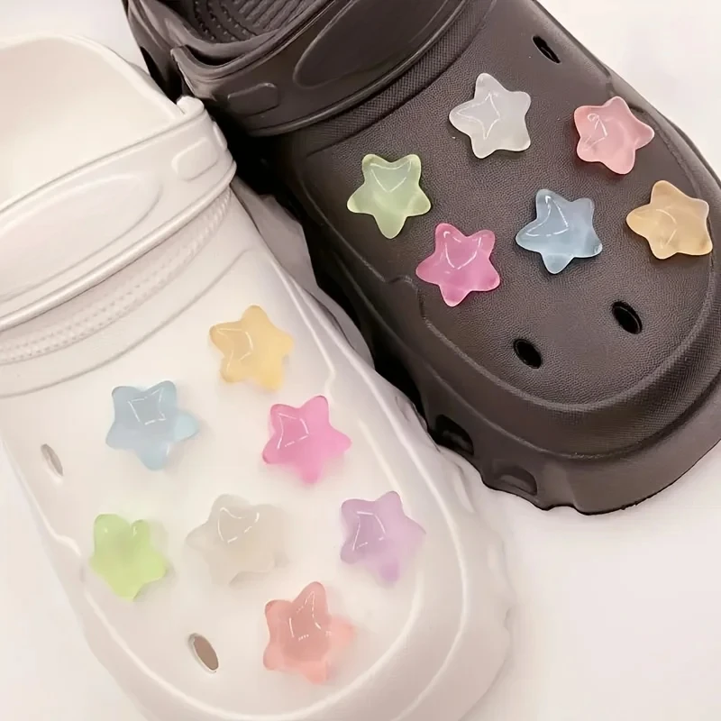 Neue Bestseller-Modelle 7/14 Stück Leuchtende Stern-Schuhcharms Einfache Installation Spaßige DIY-Schuh-Schnallen für Lochschuhe – Detail 3