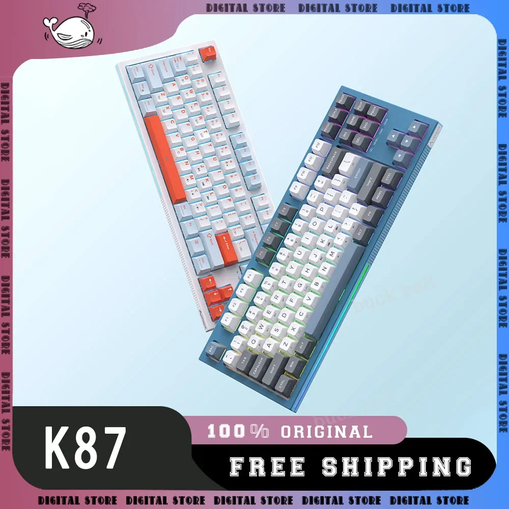 

KEMOVE K87 Gamer Mechanical Keyboard 3mode Bluetooth Wireless Keyboard Gasket Structure 87Key Hot Swap Rgb Backlit Game Keyboard