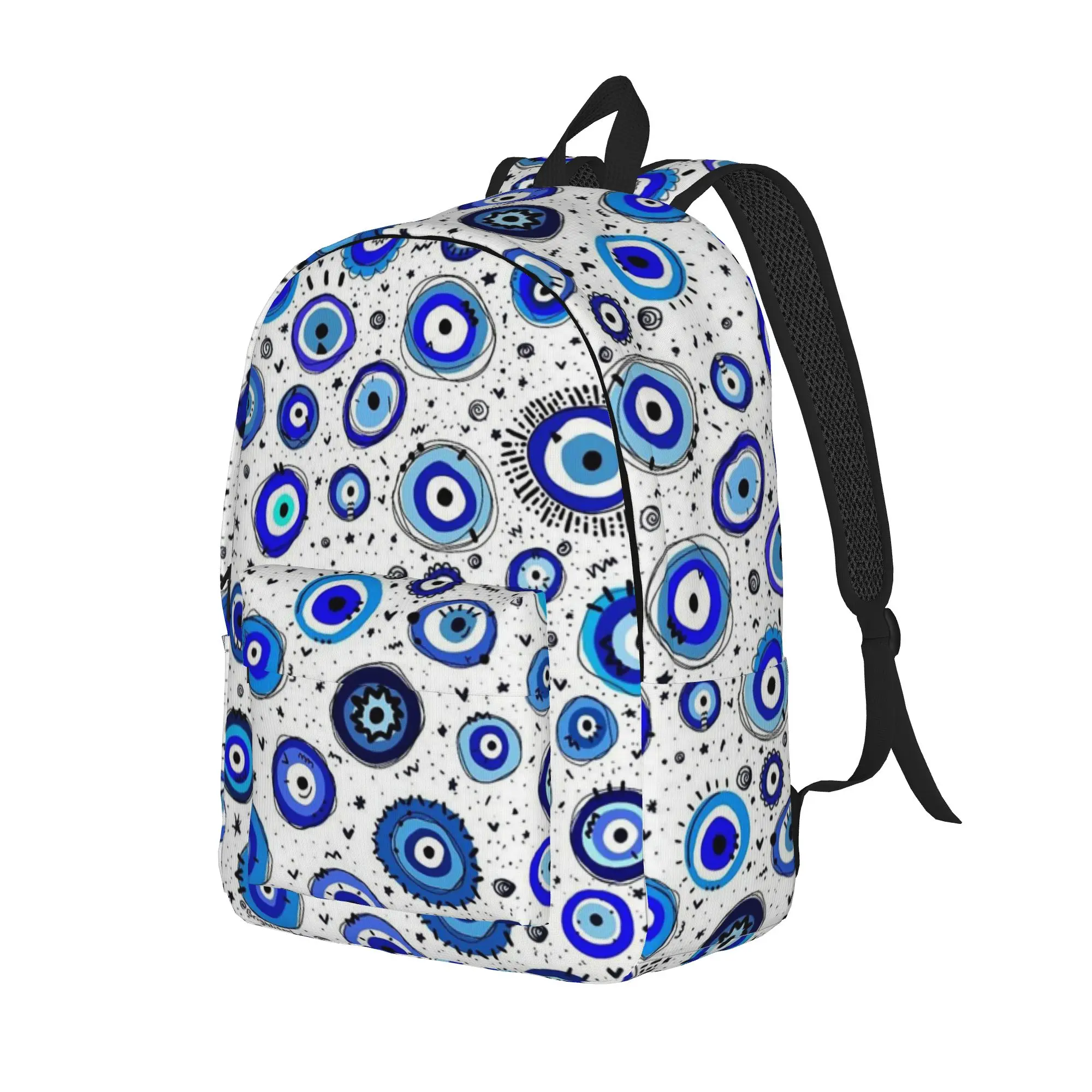 Evil Eye Backpack Fashion High School Hiking Travel Daypack Greek Amulet Nazar Lucky Laptop Computer Canvas Bags Lightweight