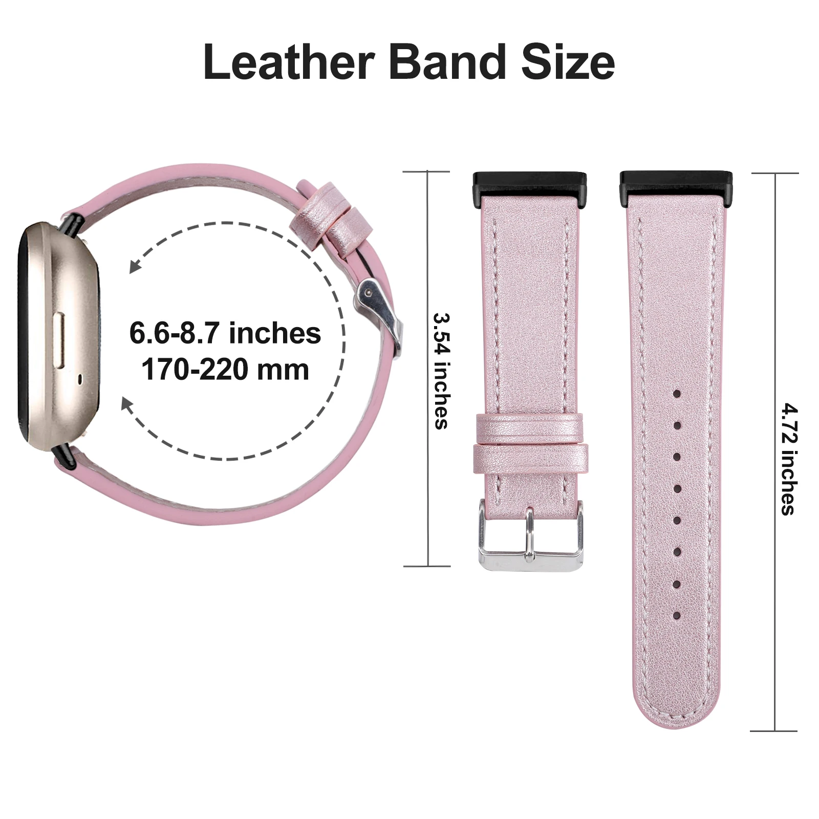 Leather Strap for Fitbit Versa 3 Women Men Watch Replacement Bracelet Strap Belt for Fitbit Versa sense bands