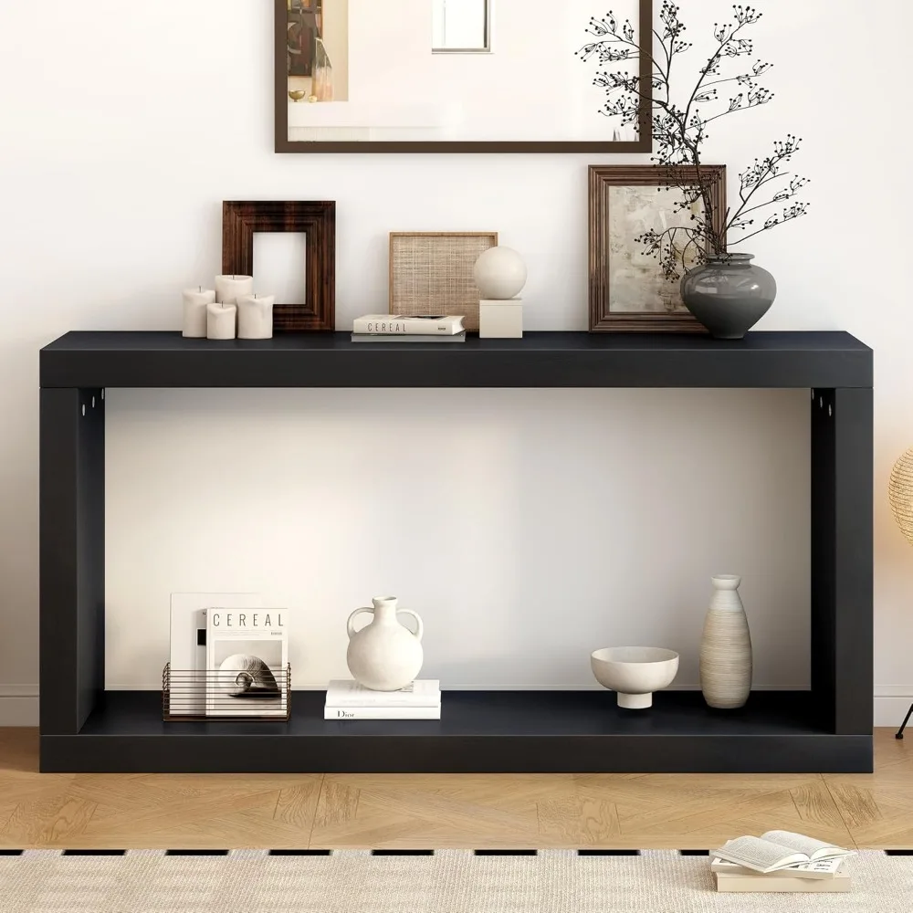 

Modern Minimalist Square Entrance Table: MDF & Pine Wood Console - 220lbs Storage Shelf for Keys & Shoes - Compact Design for L