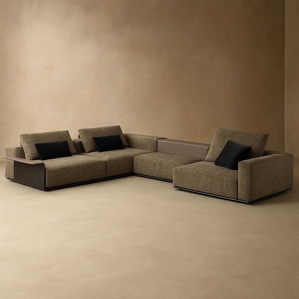 Modern Corner L Shape Couch Sitting Home Furniture Lounge Living Room Leisure Modular Sectional Sofa Set