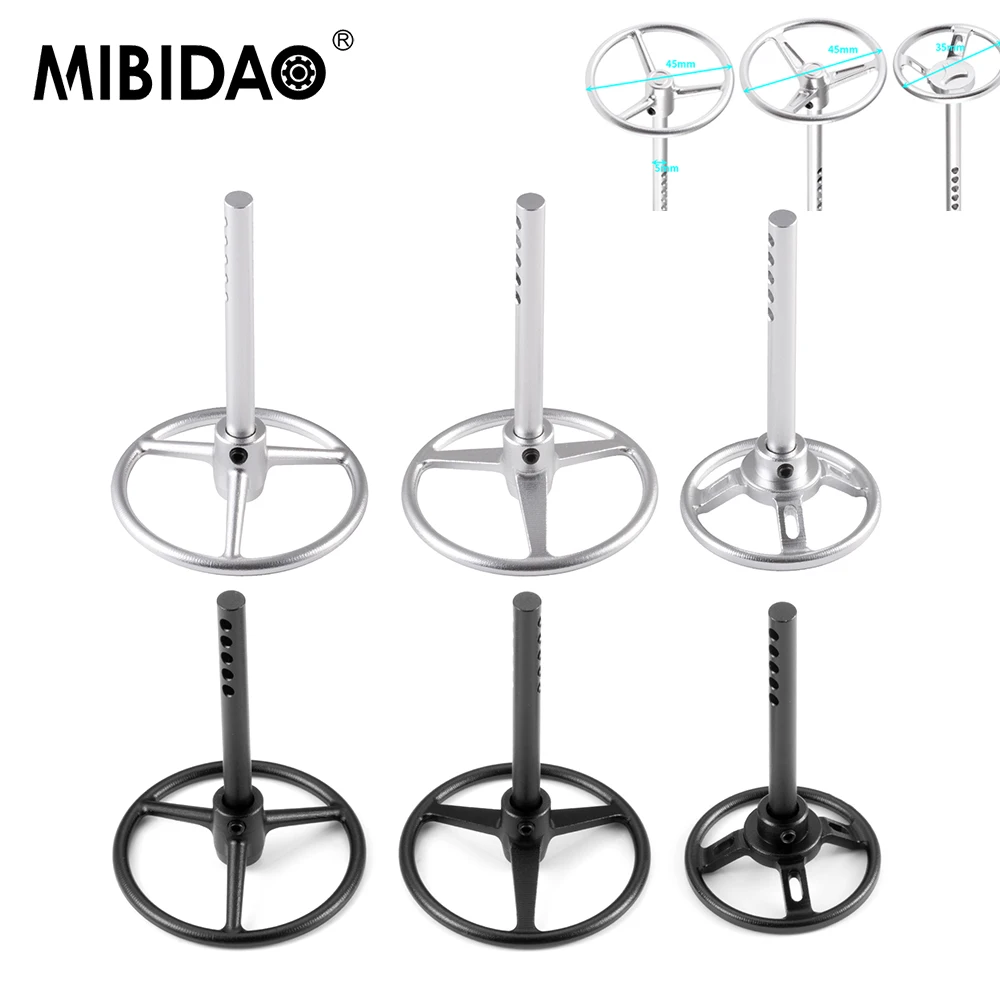 MIBIDAO RC Car Steering Wheel for 1/10 SCX10 90046 RR10 TRX4 D90 D110 Pipe Rack Truck RC Crawler Car Upgrade Parts