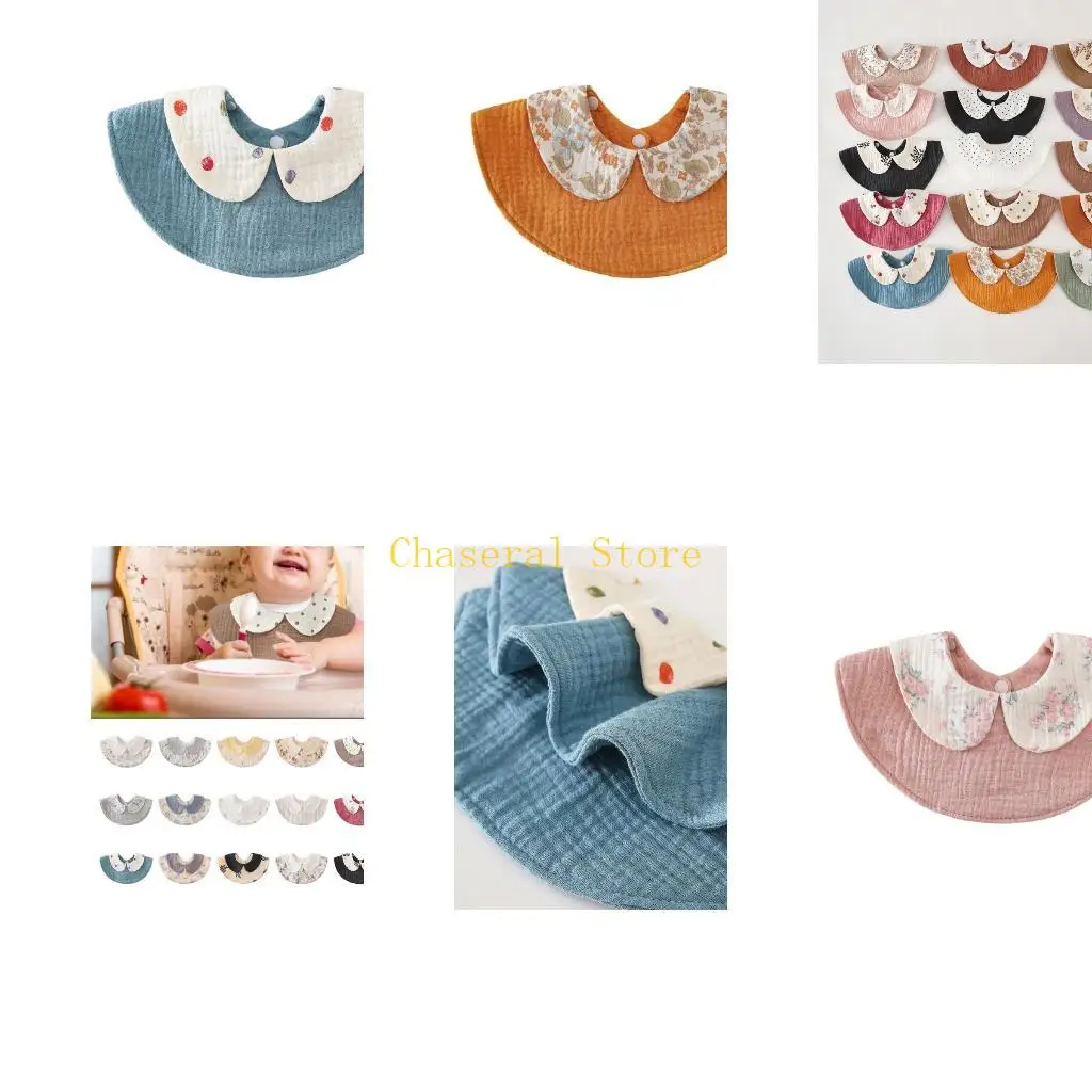 

E7CE Cotton Bib Soft Absorbent Baby Burp Cloth Feeding Bib for Infants And Toddler