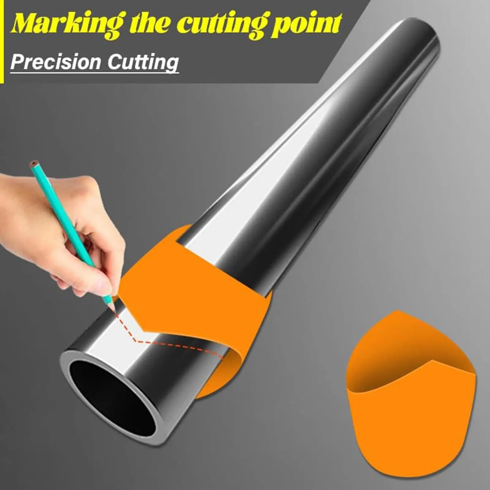 Modello di sella per tubi Maschera di taglio Arco Bordo Contorno Strumento di stencil accurato per la fabbricazione Tubo metallico in PVC Saldatura idraulico HVAC