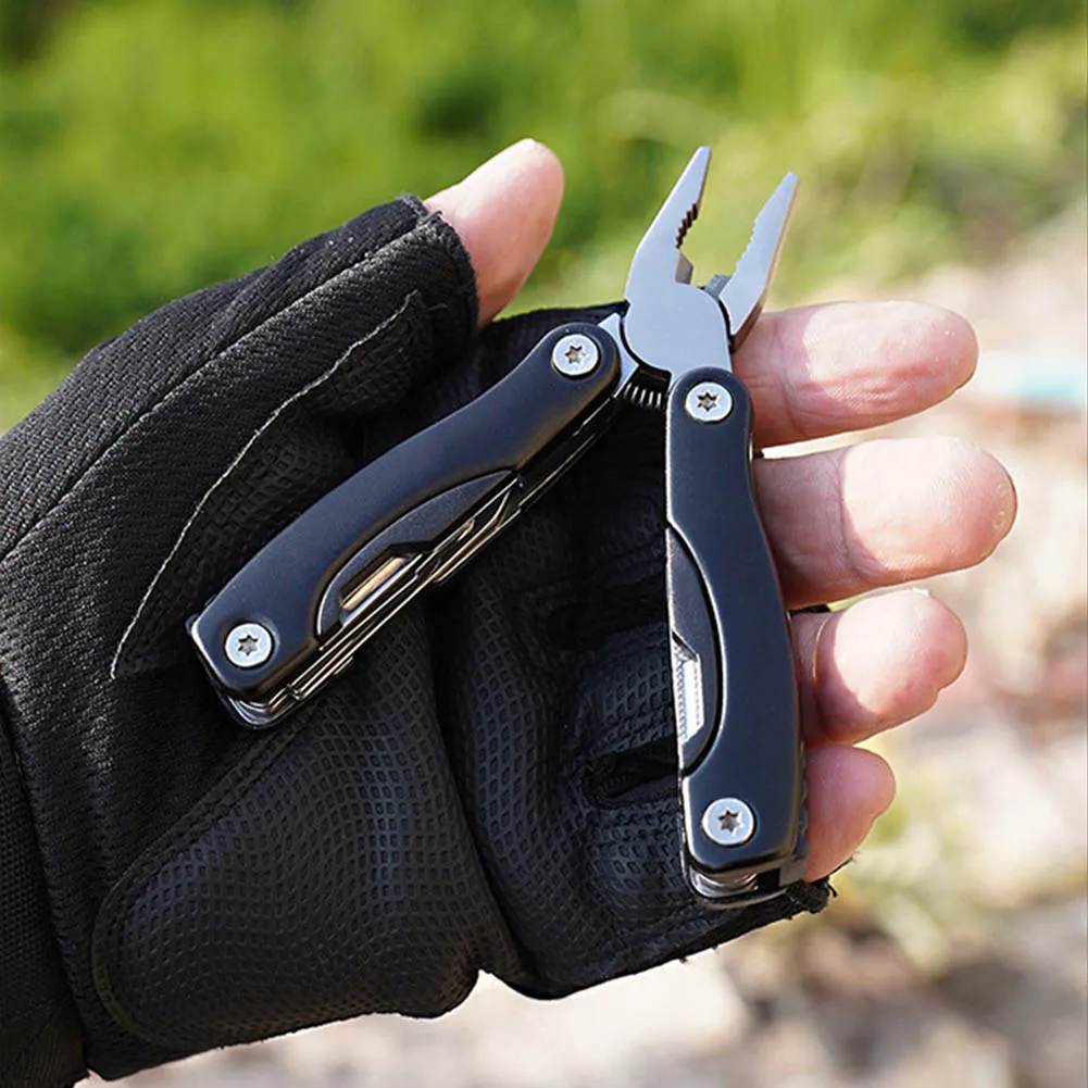 Portable Mini Folding Multitool Pliers Pocket Pliers Knife Bottle Opener Screwdriver Emergency Tool for Fishing Outdoor Hiking