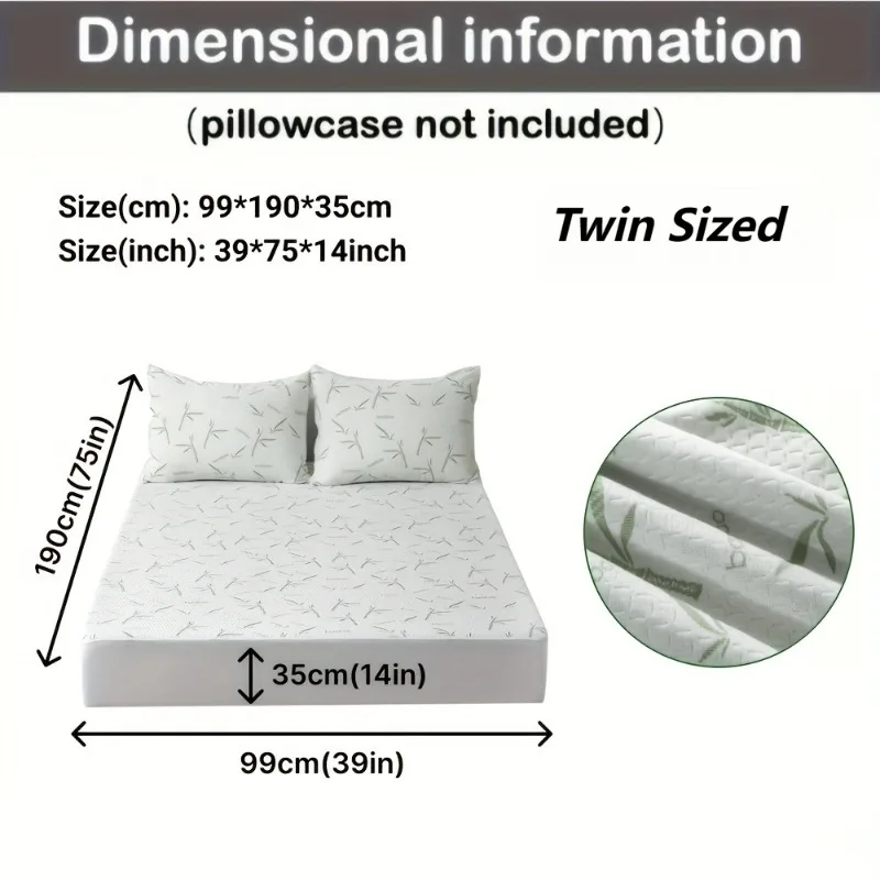 MEICARE 100% Bamboo Fiber Mattress Protector - Cooling Breathable Bed Cover with 3D Air Layer