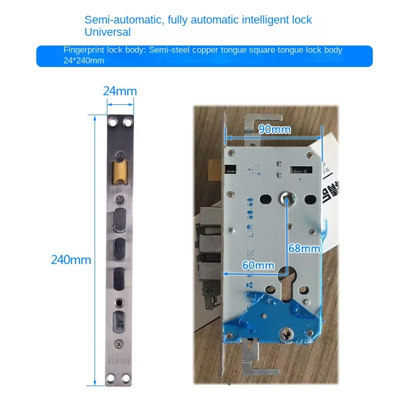 6068 Lock Body Fingerprint Double Fast Double Active Automatic Silent Body semiautomatico Lock Body Automatic Smart
