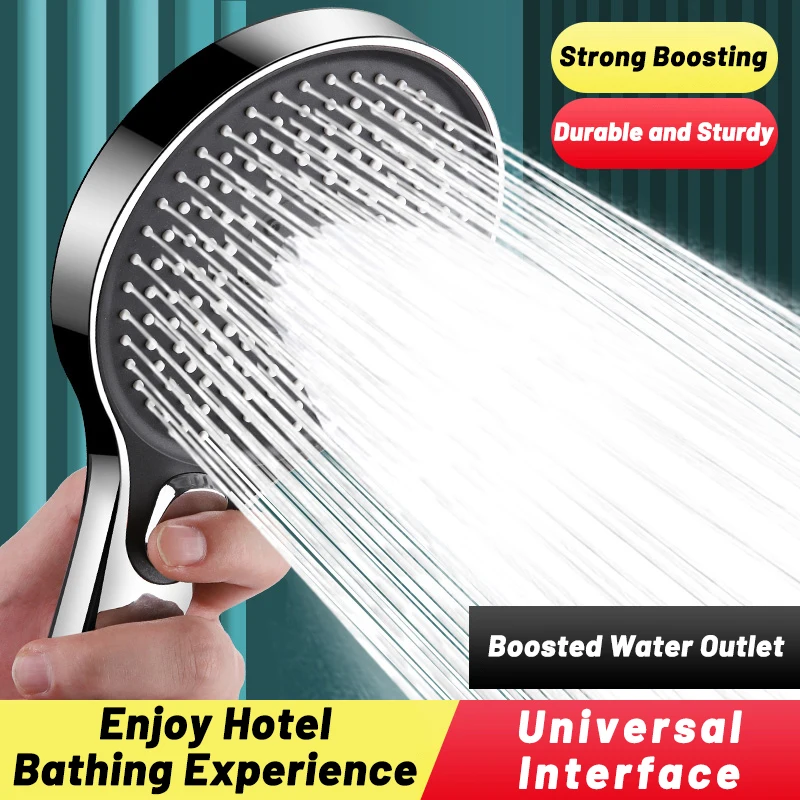 New High Pressure Big 130mm Shower Head Black 3 Modes Water Saving Spray Nozzle High Pressure Shower Bathroom Accessories